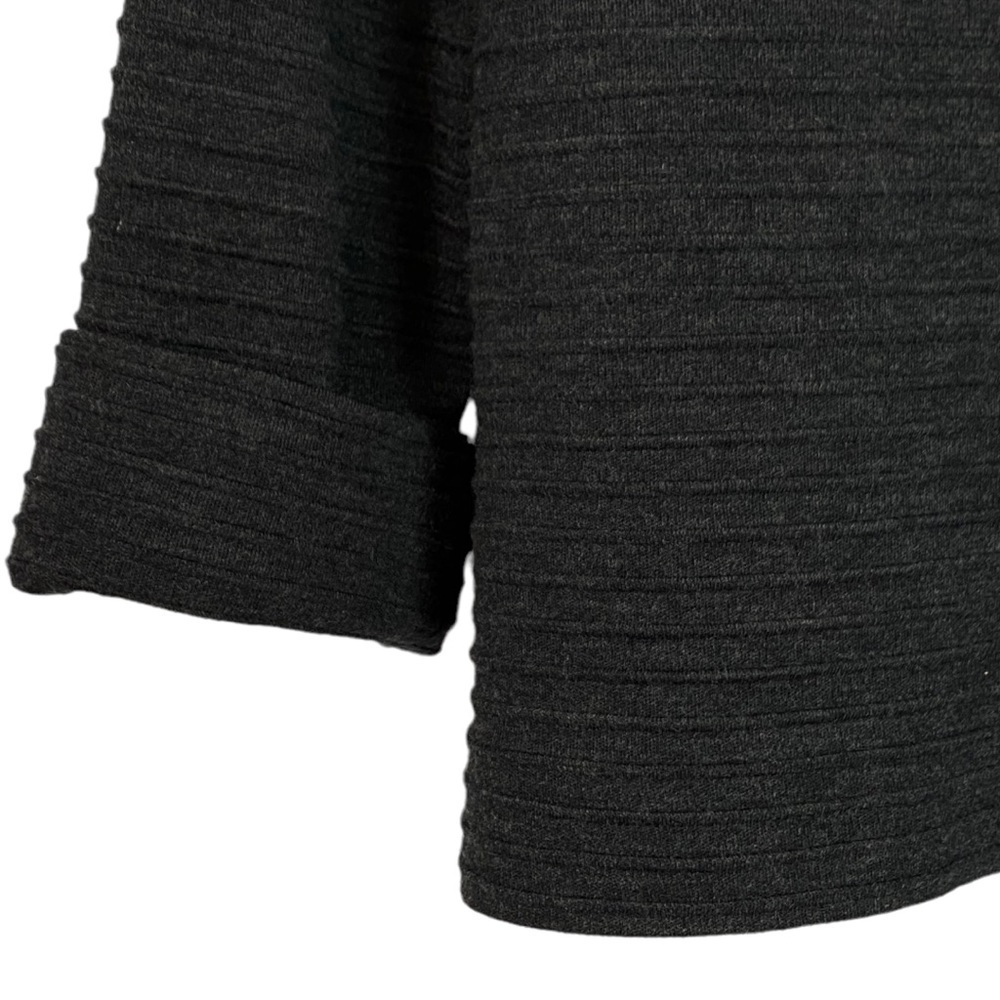 Caroline Rose Wool Ribbed Charcoal Gray Blazer View 4
